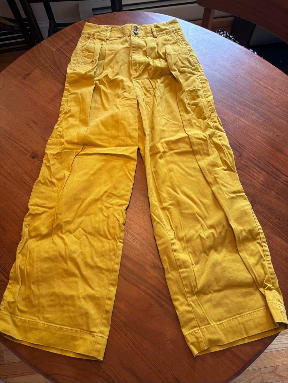 Madewell Dressy Wide-Leg Pants in Mustard